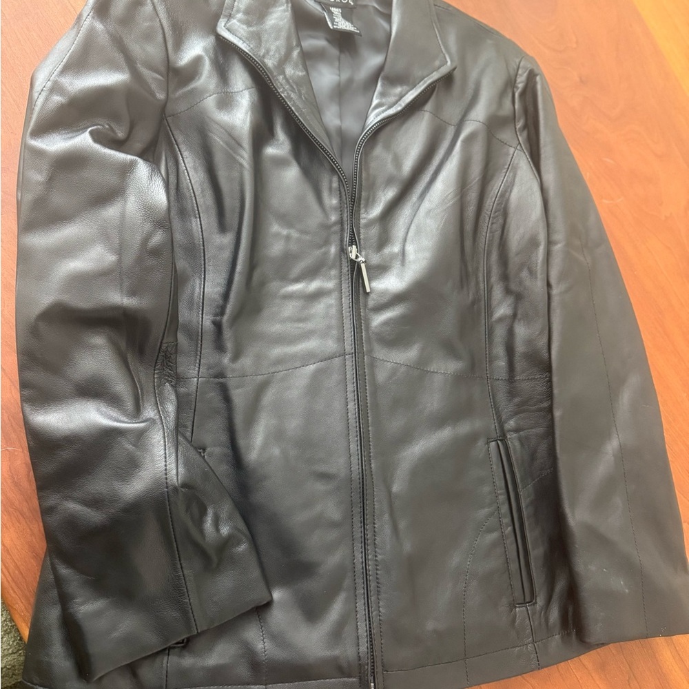 George Women's Black Leather Jacket
